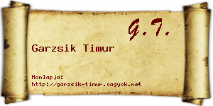 Garzsik Timur névjegykártya